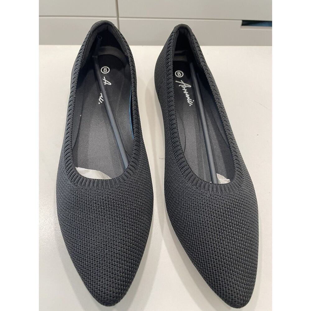 AROMIC Ballet Flats Women's Size 8 Black Knit Shoes NEW in Box!